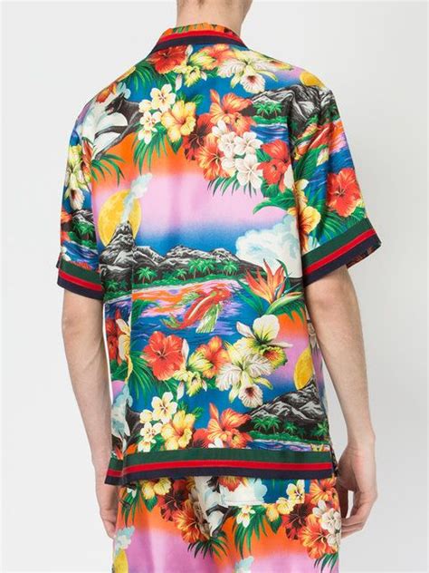 gucci hawaiian print|gucci dress shirts for men.